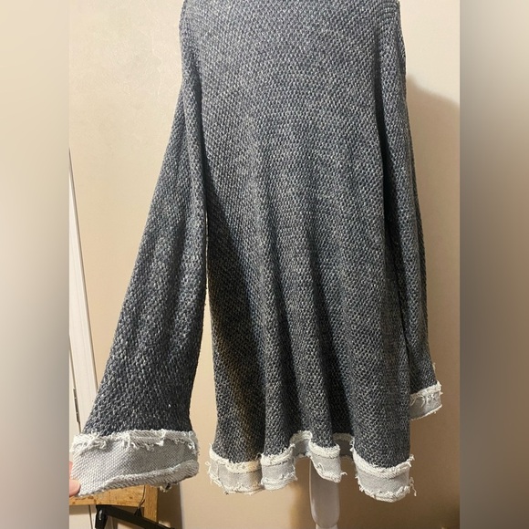 Trouble At The Mill Women's XL Charcoal Long Open Front Cardigan Sweater - Picture 6 of 8